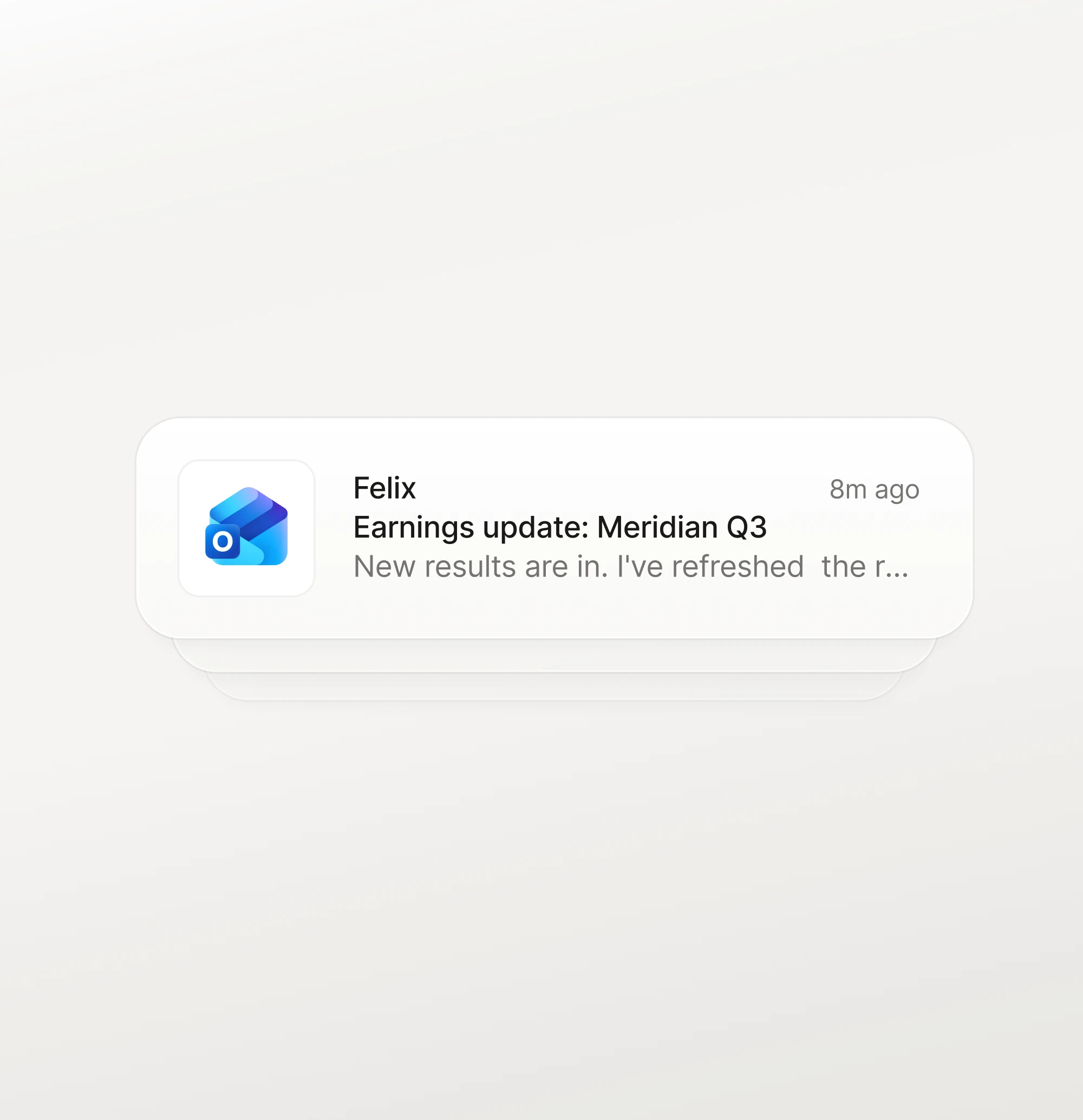 A notification that new earnings results were refreshed.